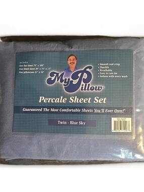 My Pillow Percale Sheet Set Twin Blue Sky New